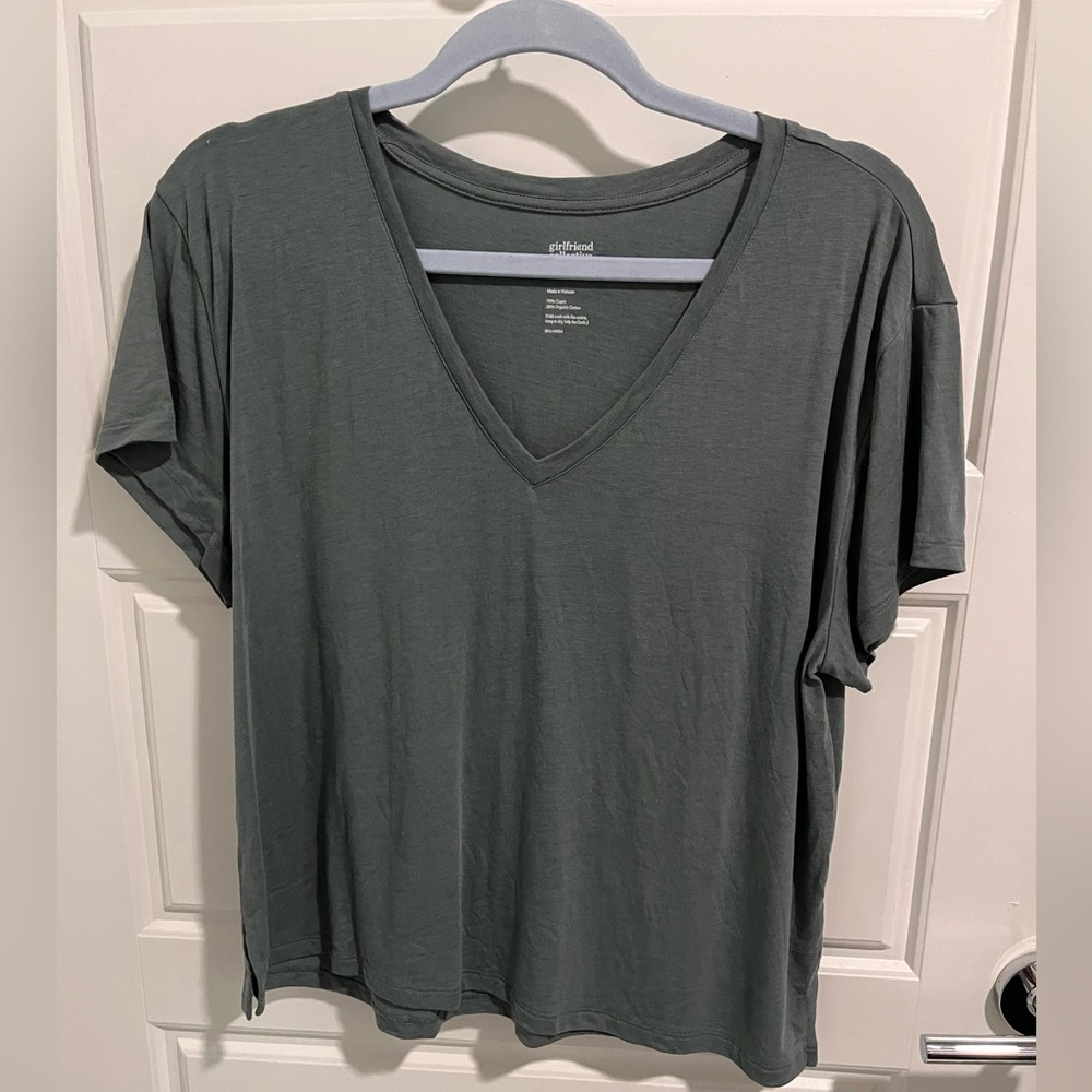 Girlfriend Collective Cupro V-Neck Tee